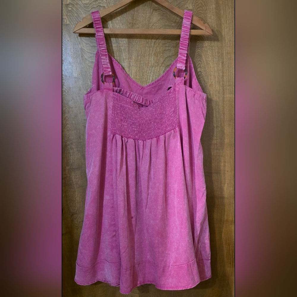NWOT - Pink Acid Washed Dress by White Birch - SEE SMALL FLAW - Picture 2 of 7
